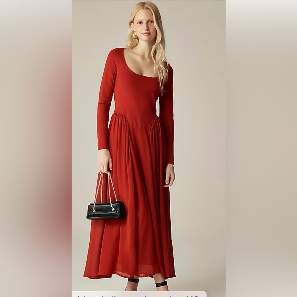 J Crew NWT red midi dress M